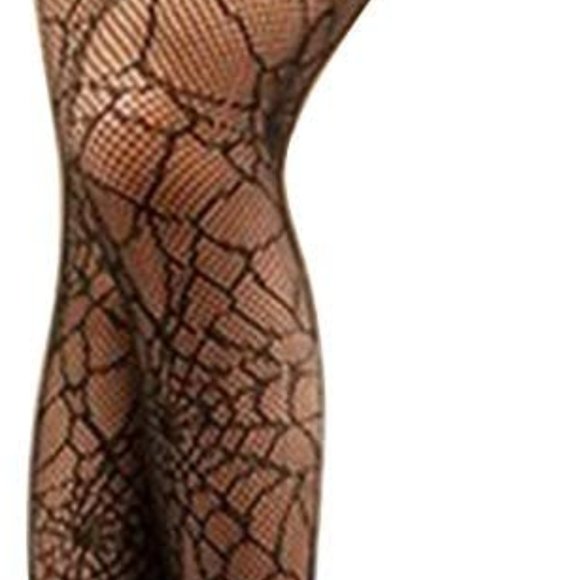 Black Widow Women Stockings Spiderweb Tights Witch Fancy Dress Costume - Picture 16 of 17